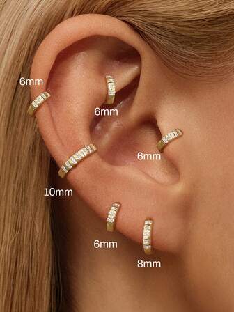 EleRunis 3 ADET 925 Ayar Gümüş Hipoalerjenik Klasik Püskül Huggie Hoop Kıkırdak Helix Piercing Manşet Küpe Günlük Kullanım İçin İnce Takı Arkadaşlık Düğün Parti Yıldönümü Sevgililer Günü