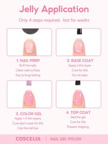 coscelia 26PCS Jelly Gel Polish Set, Ice Clear Pink Nude Brown Red Green Gel Nail Polish Transparent, Long Lasting For Women DIY Home Nail Art Salon Christmas Gifts