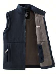 Men Vests - الأزرق الداكن - مشاهدة 12