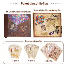 OUR ADVENTURE BOOK Ein Abenteuerbuch-Scrapbook-Fotoalbum, Reisetagebuch-Set im Retro-Stil mit geprägtem Briefumschlag für Paare, Erinnerungsbuch für Jahrestage, Hochzeiten, Geschenke zum Valentinstag