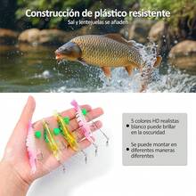 Señuelos de Pesca Anzuelos para Pesca Bionic Multi-Section Bait Cebo Duro Pescas Cebo Falso 3PCS 13.4cm o 10PCS 8cm - Falso cebo camarón anzuelos 10 pcs 8cm - Ver 7