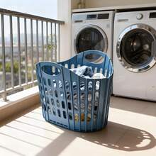 可折叠带提手洗衣篮，大容量衣物及毛绒玩具收纳盒，脏衣整理架，节省空间悬挂式洗衣篮，适合旅行、储物、宿舍及公寓使用（请注意产品尺寸。谢谢！） - 彩色 - 查看 24