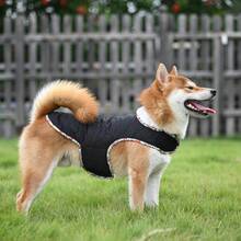 Warm Printed Dog Jacket, Thick Fleece Snow Coat With Adjustable Waterproof Zipper For Winter, Suitable For Medium To Large Dogs - Beige - View 12