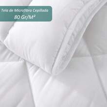 KingnetStore - Edredón Acolchado para Cama de 90 105 135 150 180 - Relleno Nórdico 300 gr/m² Abundante + Tela 100% Suave Microfibra Cepillada 80 g/m² con Costura de Caja - Edredón Cálido Confortable y bien Rellenado - Cama 105 (180x220 CM) - Ver 4