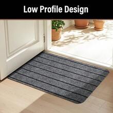 Tapete para puerta exterior con respaldo de goma antideslizante paquete de 2 felpudo de 43 x 76 cm para entrada al aire última intervensión interior entrada hogar lavable a máquina perfil bajo - como en la foto - Ver 5