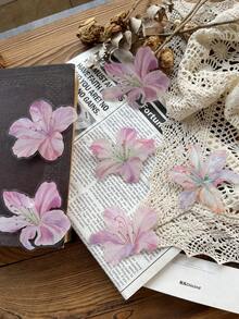 10pcs/Pack Large Size Waterproof PET Sticker Pack, Floral Plant Stickers, Lily, Rose, Flowers, INS Botanical, Diary, Scrapbooking Decorative Stickers - Multicolor - View 15