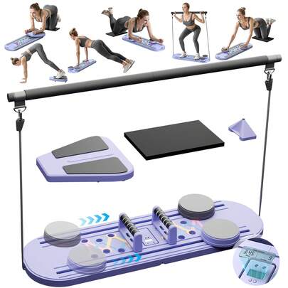 Equipo de Pilates Reformer para entrenar en casa, tabla abdominal multifuncional, tabla abdominal 2025 NUEVA, ejercicio con tabla abdominal, máquina para entrenamiento de cuerpo completo, rodillo abdominal con soporte para codos