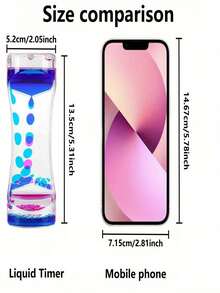1 pieza Temporizador de líquido acrílico - Temporizador de gota de aceite de doble color - Temporizador decorativo para escritorio, estantería y mesita de noche - Sin batería - Regalo único para el Día de la Madre y el Día de San Valentín - Multicolor - Ver 5