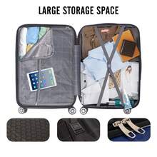 Todeco Travel Suitcases, Medium 67cm Suitcase, Travel Trolley, Rigid And Lightweight ABS And PC Travel Suitcase With Telescopic Handle, 4 Double Wheels, 67 * 44 * 25 Cm, Durable, Travel Luggage - Blue - View 2