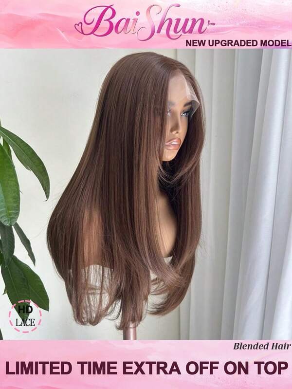 4# Schokoladenbraun Trage & Geh 200% Dichte Perücken Frontal Klebefrei 26 Zoll Haare Perücke Gerade 5x5 Spitze Frontal Perücken Brasilianisches Echthaar Perücke 5x5 Zoll Vorgeschnitten Vorgezupft Mit Baby Haar Perücken Klebefrei Gerade Echthaar Frontal Perücken Für Frauen 13x4 13x6 HD Spitze Front Echthaar Gemischte Perücke