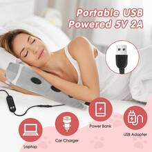 Hailicare Chăn sưởi điện USB, gối sưởi hình mèo dễ thương mềm mại dành cho kỳ kinh nguyệt, 5 mức nhiệt độ, quà tặng cho phụ nữ, bé gái, bố mẹ và bạn bè nhân dịp Halloween, Giáng sinh, Lễ Tạ ơn. - Màu Xám nhạt - Xem 4