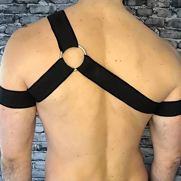 1pc Adult Bondage Harness For Men, Adjustable Elastic Restraint Chest Strap, Fetish Costume For Christmas, Father's Day