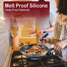 2 Pack Silicone Spatula Turner 600F Heat Resistant Kitchen Spatula Set For Nonstick Cookware Cooking Utensil Set For Egg Pancake Flipper/Heat Resistant Silicone Grip - 黑色 - 查看 3