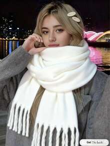 1 Elegante bufanda tipo poncho para mujer, estilo Maillard, nueva versión coreana, estilo Ins, capa cálida, chal, atmósfera, bufanda para estudiante universitaria