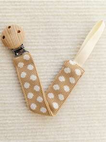 Polka Dot Pacifier Clip, Beechwood Clip Can Be Customized With Name, Pacifier Holder Chain - Multicolor - View 9