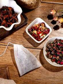 Single-Use Tea Bag; Home Tea Bag; ; Residue-Proof Soup And Braising Bag; Non-Woven Fabric With Drawstring - White - View 8