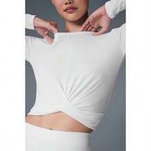 Alo Yoga Cover Long Sleeve Top - Black |  | Pilates Set - White - View 3