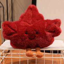 1个卡通野猪和枫叶毛绒玩偶，色彩鲜艳，秋季装饰，客厅摆件，可爱毛绒抱枕，送给朋友的礼物 - 彩色 - 查看 10