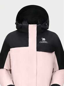 CAMEL CROWN 女士户外外套，秋冬季鹅绒内胆三合一羽绒服 - 木黛色/幻影黑 - 查看 2