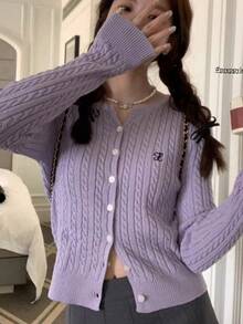 Women Cardigans - Purple - View 6