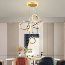 Modern Luxury New Crystal Flower Pendant Light For Bedroom, Dining Room, Living Room, LED Hallway, Staircase, Bar Counter Ceiling Light Fixture, Home Decor - Gold - View 4