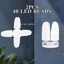 1/2/4pcs LED Bulb Ceiling Fan Blade Timing Light, AC85-265V 28W Foldable LED Bulb Ceiling Light, Suitable For Warehouse, Factory, Home, Bar, Restaurant And Hotel Decoration - MIME Leaf Light - View 14