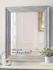 1/2Pcs Inspirational "You Can Do More Than You Think" Mirror Decal Set – Gloss Wall Sticker | Self-Adhesive Motivational Empowerment Quote, Home Decor Accessory For Bathroom & Bedroom - Multicolor - View 4