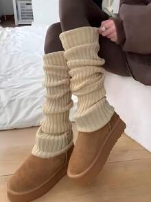 40cm Thick & Long Japanese Style Women's Knitted Leg Warmers, Thigh High Over The Knee Leg Warmers, Yoga Leg Warmers, Autumn/Winter
