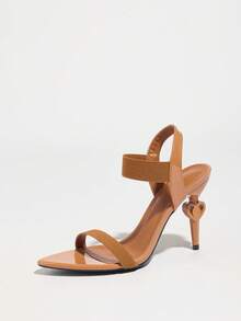 Sandalias de tacón alto elegantes y sexy con correa abierta en el dedo, tobillo curvo y cómoda suela de goma de alta calidad, suave y amigable con la piel, con punta puntiaguda y tacón de aguja en forma de corazón, adecuadas para discoteca, fiesta, pasarela, banquete, exterior, calle, Día de San Valentín, Día de la Madre, Día de la Mujer, regalo de Año Nuevo