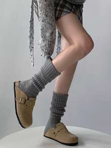 1/2/3 Pairs Women's Solid Color Rib Knit Leg Warmers, Decorative Knitted Leg Warmers, Minimalist Vintage Style, High Elasticity, Comfortable And Warm, Can Be Paired With Boots, Suitable For Autumn/Winter Daily Wear - Multicolor - View 18