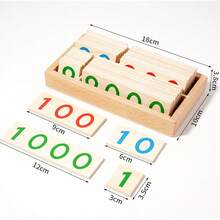 Children's Early Education Wooden 1-9000 Number Cards, Suitable For Boys And Girls Home Interactive Math Enlightenment Toys, Preschool Gift, Birthday Gift - Multicolor - View 3