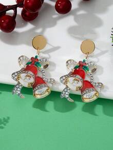 Women's Holiday Party Drop Earrings, Sparkling Christmas Earrings For Women, Alloy Christmas Gift For Her
