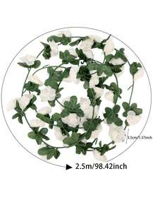 1 Stück 2,5m künstliche Pfingstrosen Blumengirlande, Seide Hängende Girlande mit 45 Blüten, Künstliche Blumen Efeu für Zuhause Wohnzimmer Hochzeitshintergrund Frühlings- und Herbstdekoration