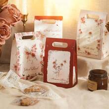 4个蝴蝶玫瑰糖果礼盒，高品质创意纸袋，适用于生日、情人节、派对、婚礼回礼、毕业礼物包装 - 彩色 - 查看 4