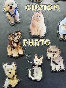 1pc Custom Fridge Magnet, Personalized With Your Pet Photo, Perfect For Christmas Gifts/Keepsakes, Suitable For Home Decor/Kitchen Ornament, Ideal For Pet Owners/Lovers/Gift Shoppers, Perfect For 2025 Christmas - Multicolor - View 1