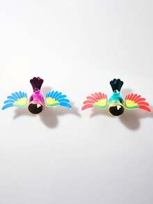 1 pieza Pájaro de alas batientes creativo, Pájaro volador 3D estéreo de cuerda, Decoración para espejo retrovisor de coche, Adecuado para decoración de coche, motocicleta, bicicleta, regalo, regalo de Navidad/Día de San Valentín/Día del Padre - Multicolor - Ver 7