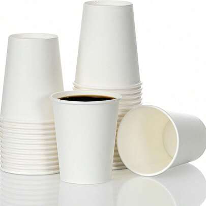 AOZITA 120 Pack 8 Oz Paper Coffee Cups Disposable Hot Cold Beverage Drinking Cup For Water Juice Tea Durable Leak Proof