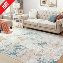 1PC Modern Abstract-Style Large-Area Carpet, Featuring Premium High-Density Thick Material. This Luxurious Carpet Boasts Personalized Pattern Designs That Complement Various Home Decor Styles. Machine-Washable With Anti-Slip Backing, Available In Multiple Sizes For Living Rooms, Bedrooms, And Entryways, Suitable For Year-Round Use.