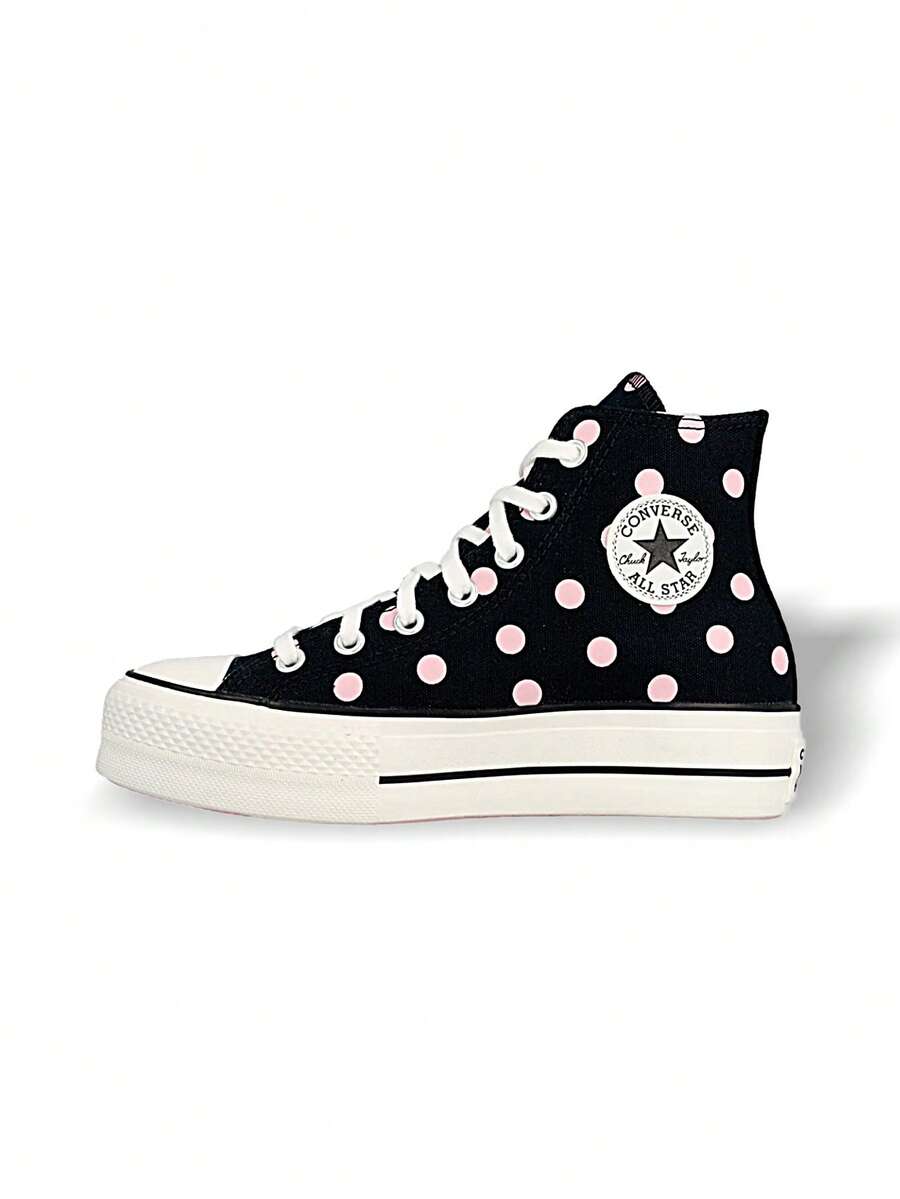 Converse Giày thể thao nữ Chuck Taylor All Star Lift Đệm nhẹ Thoáng khí Mềm mại Hỗ trợ Linh hoạt Bền Dễ vệ sinh Thể thao Trường học Hàng ngày Đen Hồng Trắng A10688C - Đen/Hồng - Xem 1