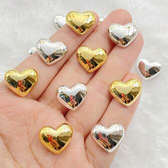 10/20件套可爱迷你心形树脂装饰套装 - 非常适合DIY工艺品、耳环、发饰、珠宝制作、剪贴簿、婚礼装饰