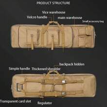 Outdoor Tactical Soft Gun Bag, Shooting Range Rifle Shoulder Bag, Sports Backpack, Fishing Gear Storage Bag, Hunting Carriage Handbag, Large Capacity Dual-Use Tactical Backpack - Màu Khaki - Xem 5
