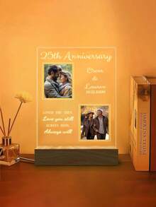 1 Personalized Photo Night Light Plaque, Couple Light, Custom Acrylic Frame, Bedroom Decoration, Custom LED Night Light, Two Base Styles To Choose From, Gifts For Her And Him, Gifts For Family And Relatives, Custom Photo Text, Two Base Options, Custom Night Light, Couple Engagement Gift, Couple Personalized Engagement Gift, Engagement Frame, Custom Gift, Anniversary Wedding Gift - one-size - View 7