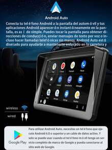 Autoestéreo 7 Pulgadas Pantalla Táctil Inalámbrico Carplay&Android Auto Bluetooth Mirrorlink  FM AUX USB - D5800 - Ver 4