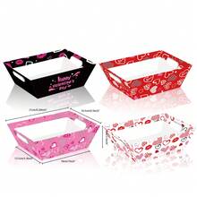 4pcs Heart, Lips Themed Gift Box, Paper Basket Tray, Suitable For Valentine's Day/Wedding/Easter/Party - Multicolor - View 1
