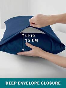 FORZZZ 2000TC Black Hotel Soft Microfiber Quilt Cover Set King Size,3 Pieces Duvet/Donna Cover Set, 1 Quilt Cover Zipper Closure & 2 X Pillowcases - 藏蓝色 - 查看 5