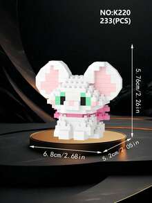 1 Pc Small Granules Building Block Pet Toy, Cute Cat Dogs Series Micro Brick Toys, Creative Cartoon Animal Model Assembly Toy, Well As A Delicate Home Furnishing Ornaments, Desk Decoration, The Best Holiday Gift For Friends Or Loved Ones Room Decoration,Cat,Schnauzer,Border Collie,Building Blocks,Cat,Schnauzer,Cat,Building Blocks,Schnauzer - Multicolor - View 12