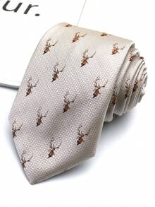 1pc Handmade Animal Print Unisex Necktie, Suitable For Casual, Streetwear, Business, Party, Wedding - Multicolor - View 16