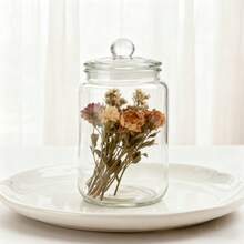 Wide Mouth Apothecary Jar With Lid, 0.5 Gallon Glass Jar For Kitchen Storage And Laundry Room Organization, 72 Oz Clear Glass Container For Cookie, Candy, Sugar, Flour, Nuts, Home Decor, Party & Christmas Storage