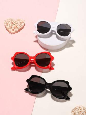 3PCS Boys And Girls 4-8Y Candy-Colored Casual Square Fashion Glasses Suitable For Holiday Outings, Clothing Matching, And Festive Gifts