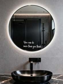 1/2Pcs Inspirational "You Can Do More Than You Think" Mirror Decal Set – Gloss Wall Sticker | Self-Adhesive Motivational Empowerment Quote, Home Decor Accessory For Bathroom & Bedroom - Multicolor - View 7